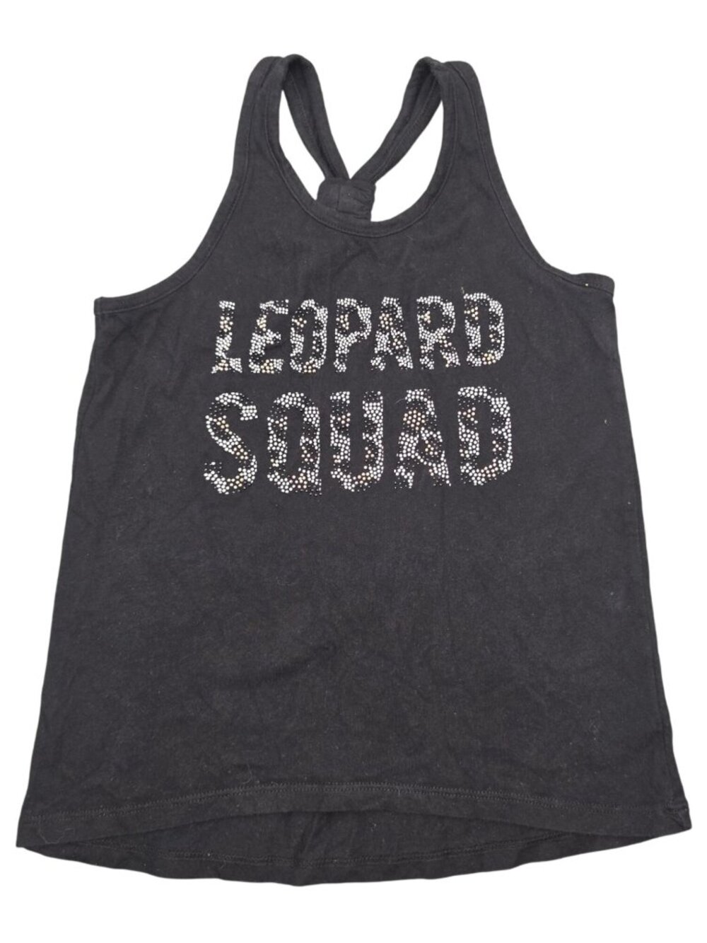 Girl's The Children's Place Leopard Squad Black Tank Top Racerback Shirt Medium